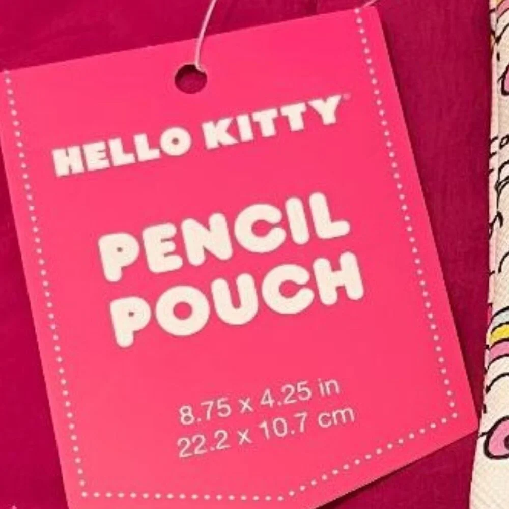 NWT ADORABLE HELLO KITTY PENCIL / PEN OR COSMETIC / MAKEUP CASE  / STORAGE POUCH